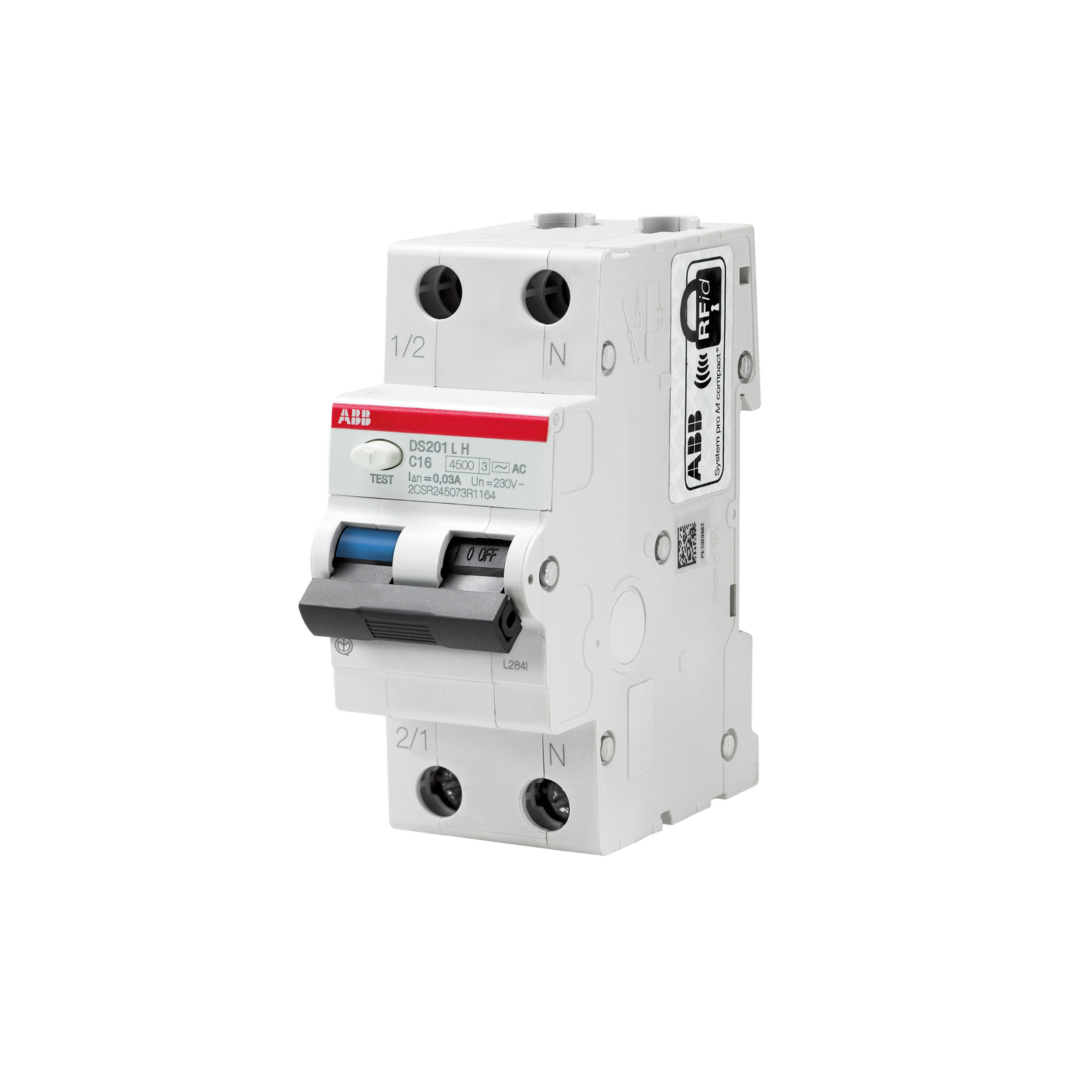 Interruttore differenziale magnetotermico 4,5KA 1P+N C10 AC30 Abb DS201LHC10AC30