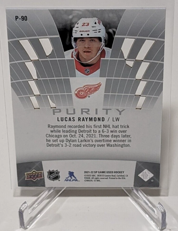 2021-22 Upper Deck SP Game Used Lucas Raymond Purity Detroit Red Wings - Image 2 of 2