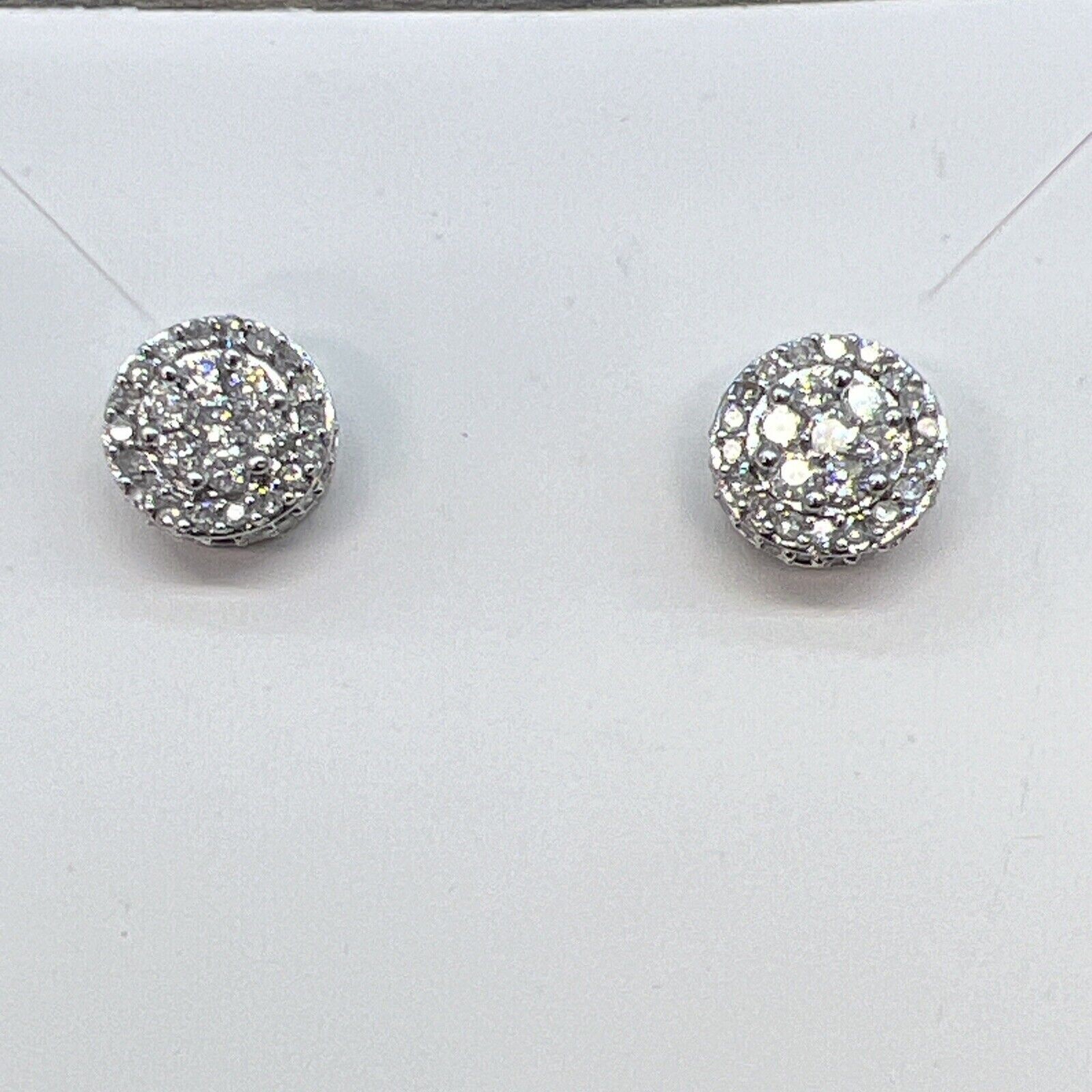 2Ct Round Cut Simulated Diamond Cluster Stud Earring 14K White Gold Plated