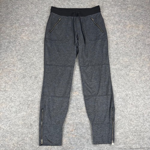 Athleta Flux Street Jogginghose meliert grau Reißverschlusstaschen Damen Small S