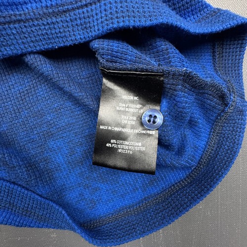 Volcom Boys Hooded Henley Shirt Size 5 Blue Long Sleeve Waffle Knit Sweatshirt - Picture 8 of 10
