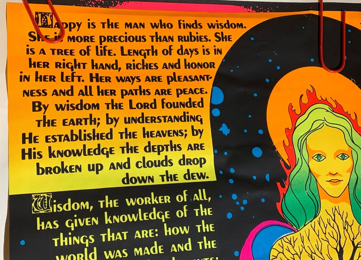 エロス 3 ヴィンテージ ブラックライト ポスター 1971 メディナ オハイオ Vintage Original 1971 Magic Forest Blacklight Poster 70s