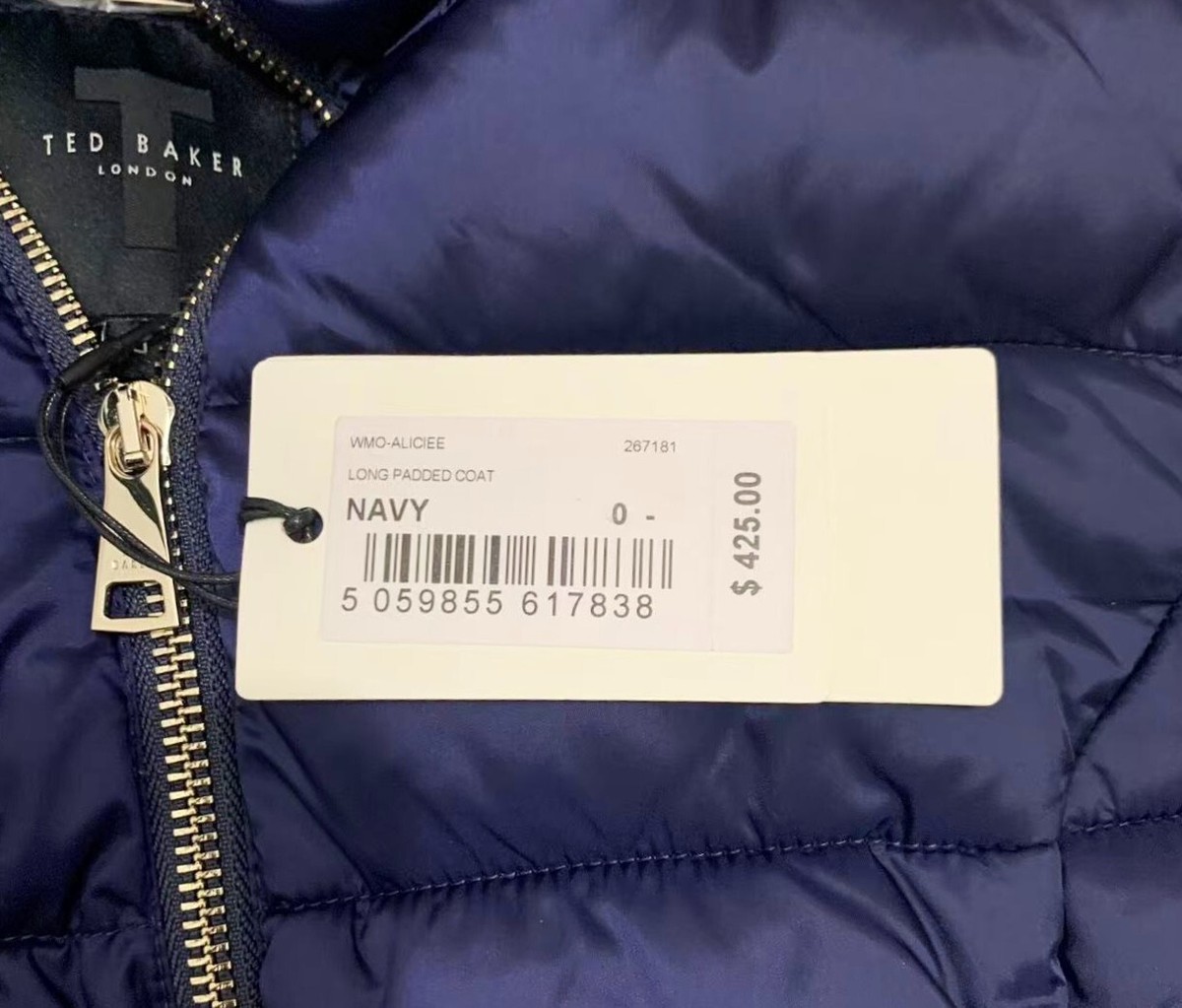 New TED BAKER Aliciee Quilted Belted Long Hooded Coat US Sz 2, $230 Off MSRP View 6
