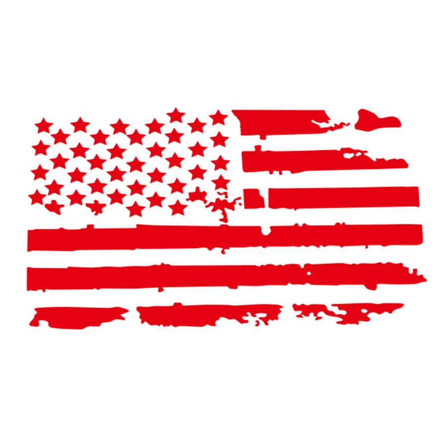 Pegatina de vinilo diseño bandera roja de Estados Unidos capó coche camión ventana para Wrangler Foto 2 de 4