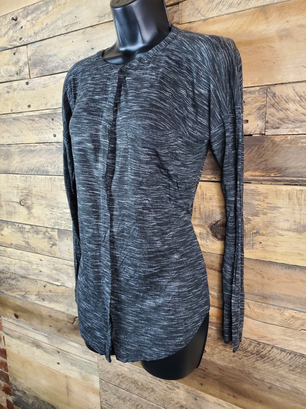 Loft Pullover Medium Top Gray Button-up Chest 41"… - image 3