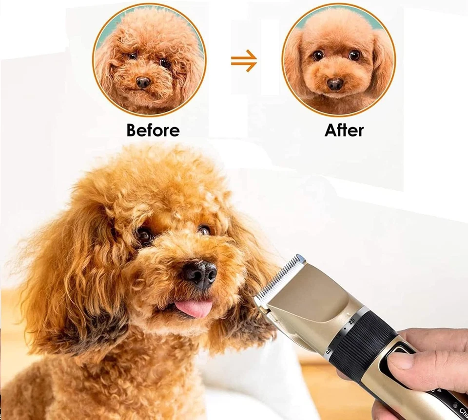 ELECTRIC PET DOG&CATS GROOMING CLIPPERS LOW NOISE CORDLESS SHAVER TRIMMER KIT - Image 2 of 4
