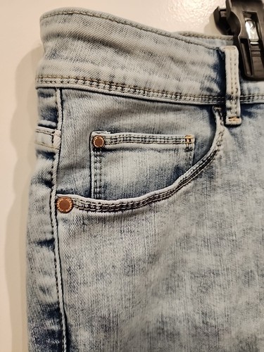Jordache Vintage Acid Wash Stretch Denim Size 18 Horse Label Fringe Cuff Retro - Picture 3 of 18