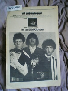1969 Velvet Underground Lou Reed Vintage LP 11 X 17 Promo POSTER Ad