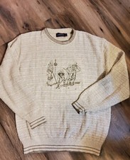 Carmel Collection Vintage Made in USA Golf Print Grandpa Sweater Men's Sz M