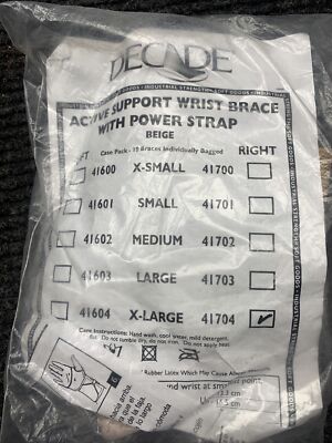 New DECADE Active Support Wrist Brace With Power Strap 41704 Right Hand 