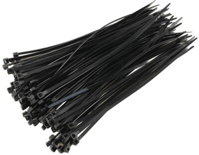 ChiliTec Cable Ties 200mm x 3.5mm, Black, Pack of 100, High Tensile Strength, UV Resistant