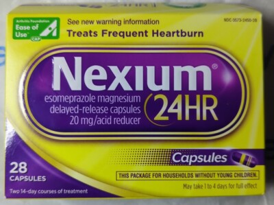 Nexium 24 HR Acid Reducer 28 Capsules Exp. 02/25 New