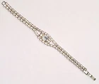 Vintage Glass Rhinestone Clear Bracelet Jewelry Costume Size 7” 🦋