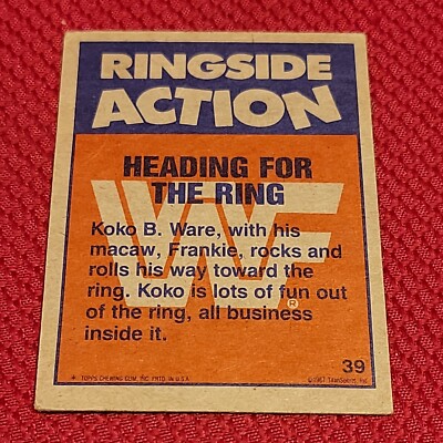 WWE WWF KOKO B WARE Frankie parrot 1987 87 Topps #39 vtg WRESTLING