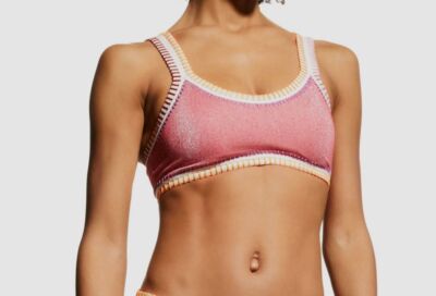 $88 Platinum Inspired By Solange Ferrarini Women's Pink Bikini Top Swimwear Sz L