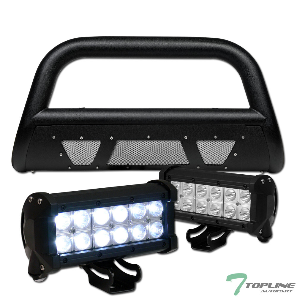 Topline For 2004-2012 Colorado/Canyon Textured Blk Studded Mesh Bull Bar+36W LED