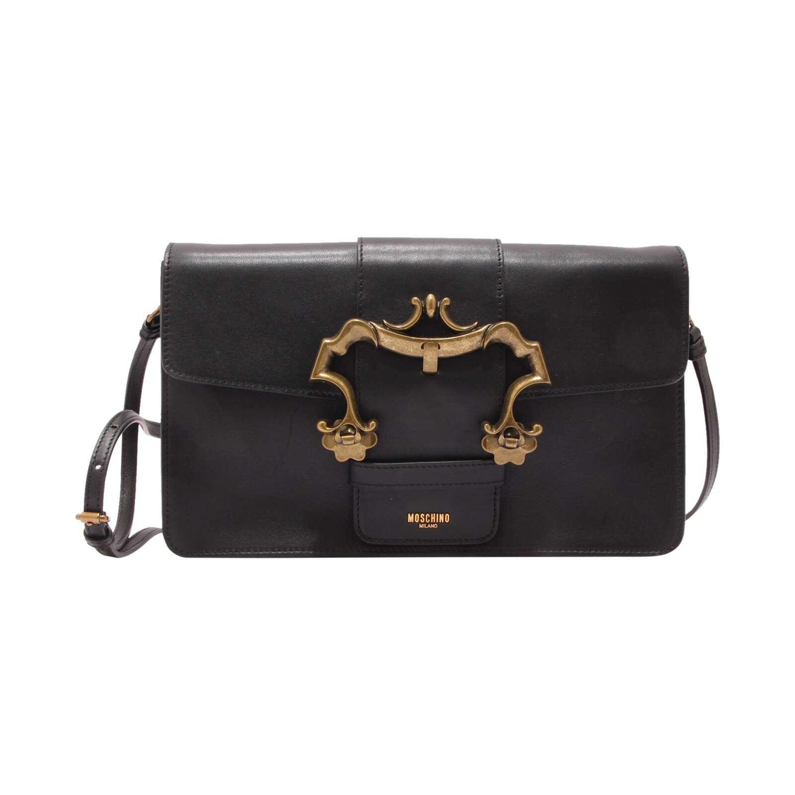 7947AP женская кожаная сумка borsa donna MOSCHINO COUTURE черного цвета 101690₽