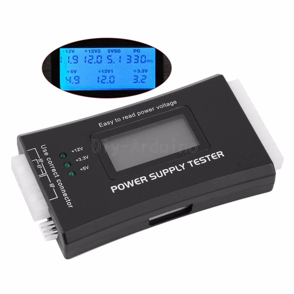 Digital LCD PC Computer PC Power Supply Tester 20/24 Pin SATA HDD Testers - Bild 2 von 4