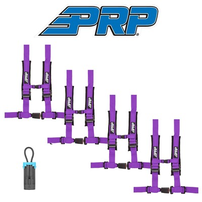 PRP (4) Purple 4-Point 2'' Harness/Seat Belt Bypass Connector For 15+ Polaris RZR