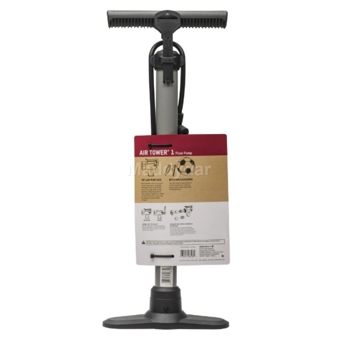 Blackburn Bicycle Floor Pump, Air Tower 1, 100 Psi Bike Pump Portable, Gray