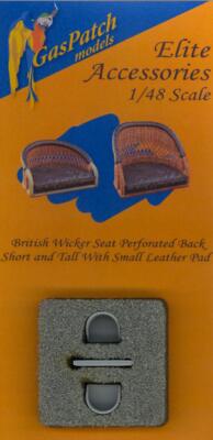 GasPatch Models 1/48 BRITISH WICKER SEAT PERFORATED SHORT & TALL w/LEATHER PAD