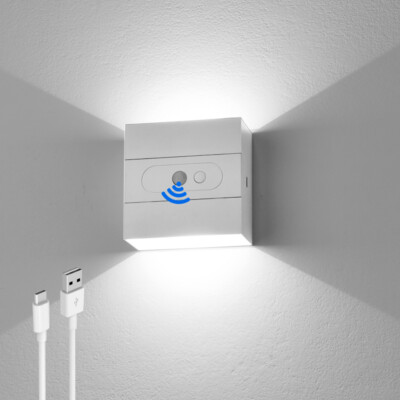 Akku Wandleuchte mit Bewegungsmelder LED Kabellos Wandlampe Innen,USB Aufladbare