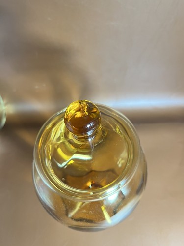 Empoli AMBER Italy Art Glass Apothecary Jar Candy Circus Tent Lid 9” VTG MCM - Picture 6 of 15