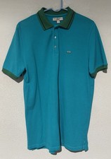 Burberry Turquoise and Green Polo Ringer Tshirt Size XL - Fits Like A Large