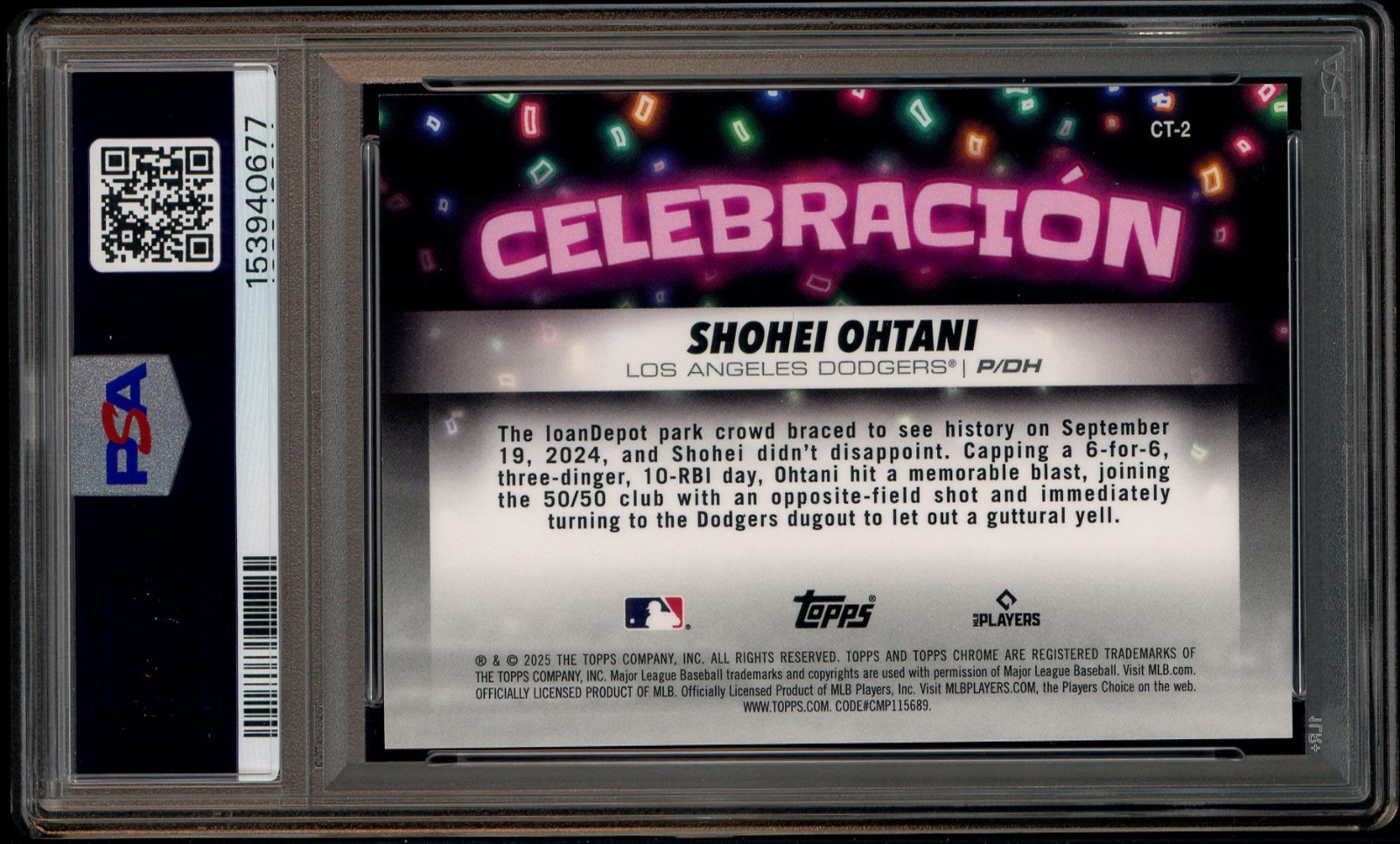 2025 Topps Chrome Update Celebracion #2 Shohei Ohtani Dodgers SSP PSA 10 view 3