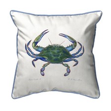 Betsy Drake Blue Crab - Male Large Indoor Outdoor Pillow 18x18