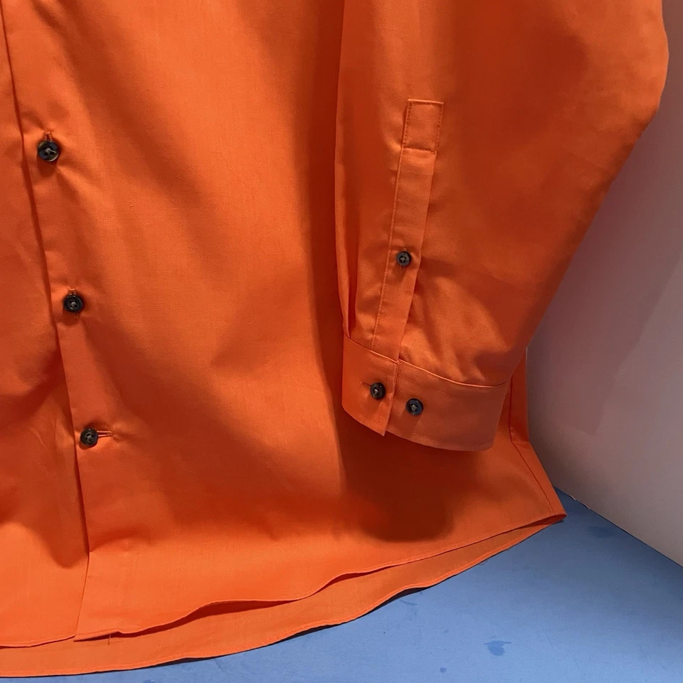 Camisa de vestir J. Ferrar ajustada naranja con botones manga larga para hombre XL Foto 4 de 4