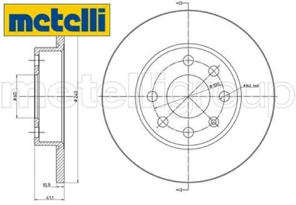 2X Bremsscheibe Metelli 23-0568C 2 Bremsscheiben Vorderachse Vorne FüR Opel-image