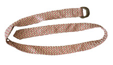 J. CREW PINK POLKA DOT 100 SILK D RING BELT WOMEN'S SIZE M/L MEDIUM LARGE