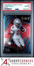 2022 PANINI SELECT DRAFT PICKS BLUE #105 CHRIS OLAVE RC PSA 10
