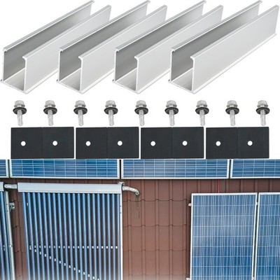 Flat Roof Solar Panel Mounting Rail Sturdy and Lightweight Design 20CM Length