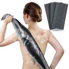 3 Pack Black Exfoliating Washcloth Shower Towel Premium Japanes Body Scrubber