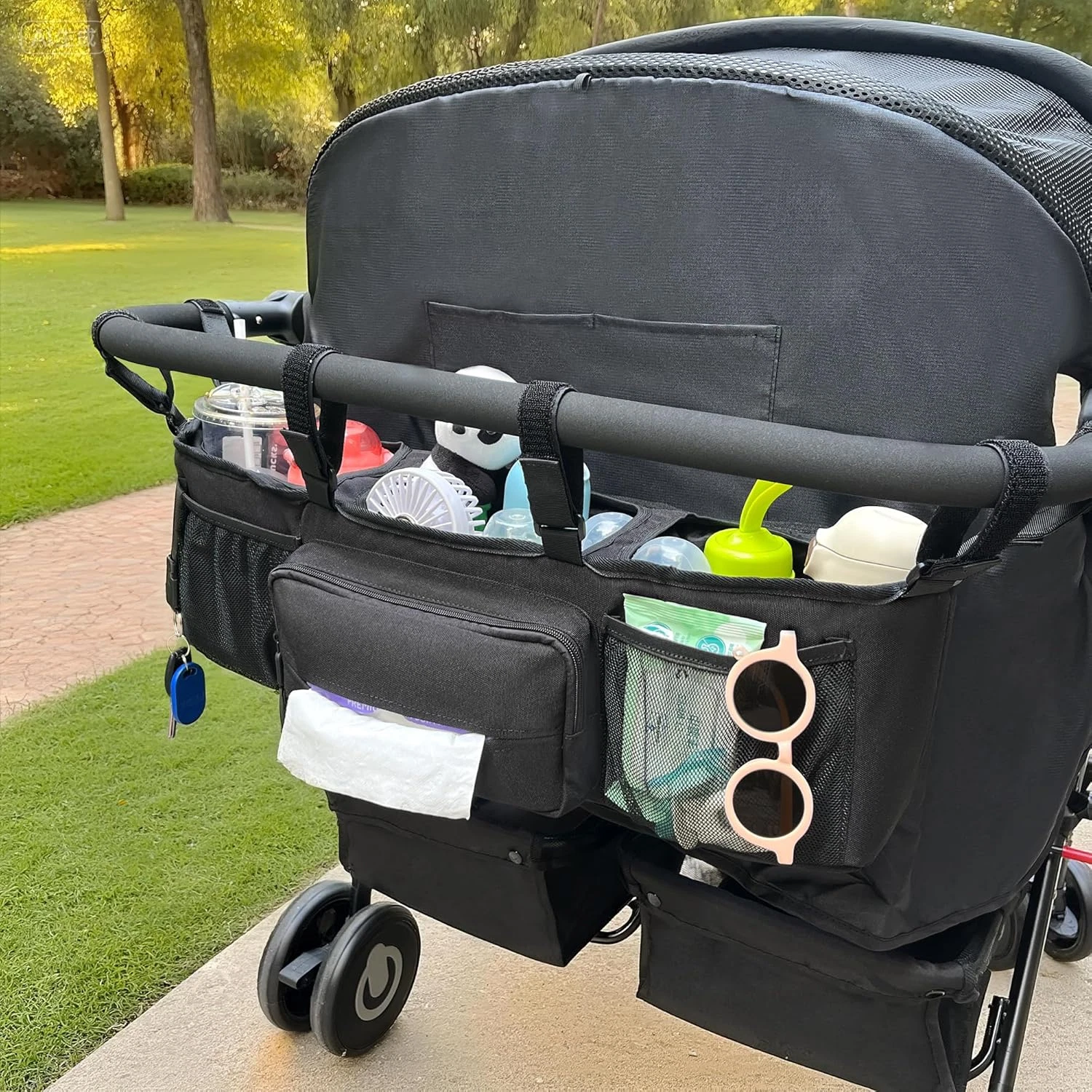 Double Stroller Organizer Bob Duallie Baby Jogger City Mini GT2 Double Jogging