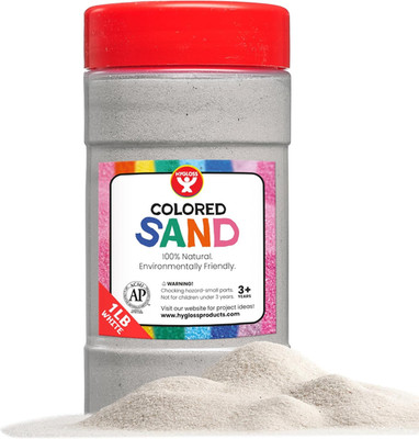 Colored Sand for Crafts   1 Lb Bottle, White   Vibrant Colorful Fine Sensory Pla