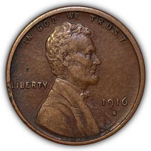 1916-S Lincoln Wheat Cent Extremely Fine XF Coin #24017