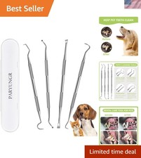Professional Pet Teeth Cleaning Tool Kit - Stainless Steel Plaque Remover Set