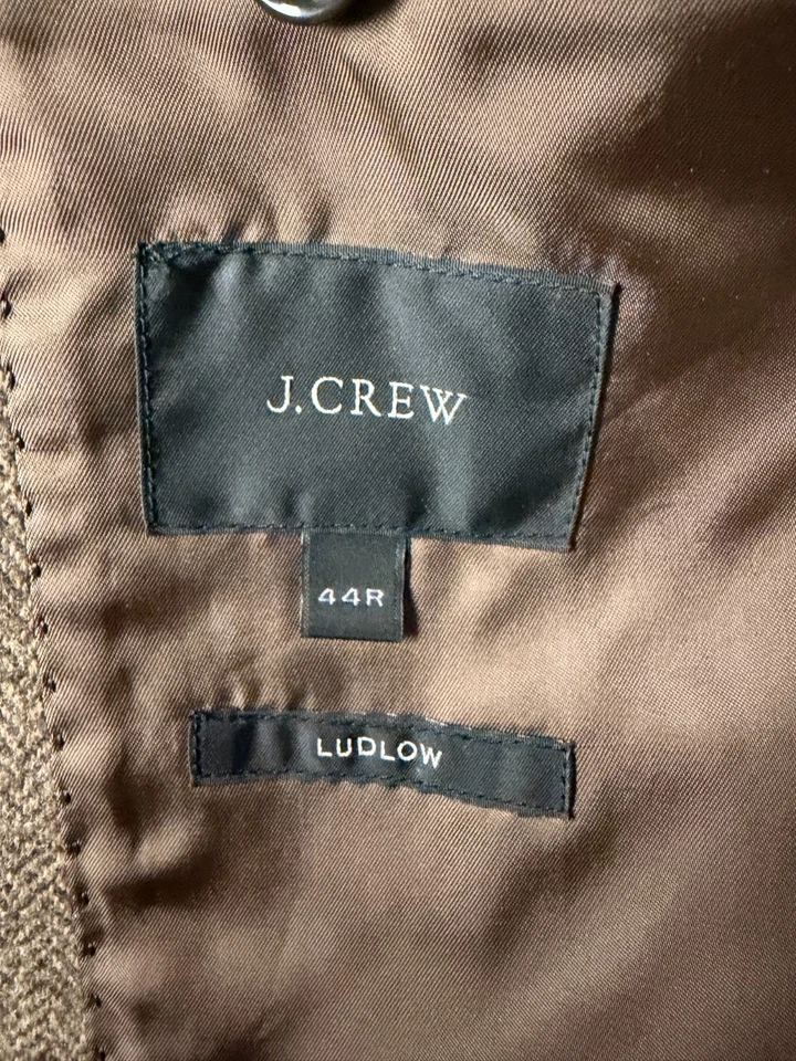 J. Blazer Crew Ludlow 44R Abrigo Deportivo Marrón Espiga Luna Lana Británica Foto 3 de 4