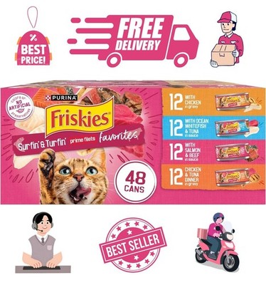 Purina Friskies Gravy Wet Cat Food Variety Pack, Surfin  and Turfin 48 ct. Can