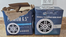 SEABASS Premium 6.5  2-Way Weatherproof Marine Speakers w/LED Lighting 4 Pack