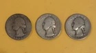(3) 1932 Washington Quarters 25C, G - Good Condition
