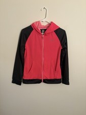 Champion Girls XL Sweatshirt Pink Black Hooded Zip Up 14-16 Sporty F5
