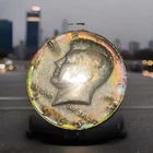 1966 Kennedy Half Dollar 40% Silver Natural Rainbow Toned BU Album Toning Coin