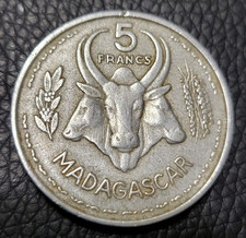 1953 Madagascar 5 Francs Coin