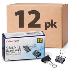 Small Binder Clips, Black, 12 Boxes of 1 Dozen Each 144 Total  99020 