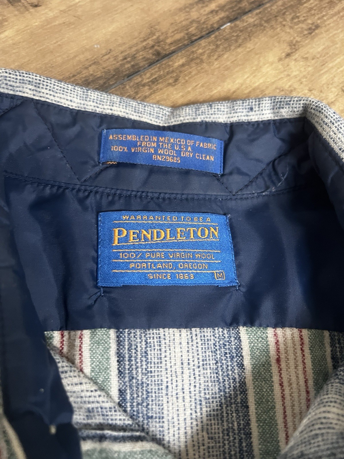 Pendleton Stripped Wool Rare Western Button Up Fl… - image 3
