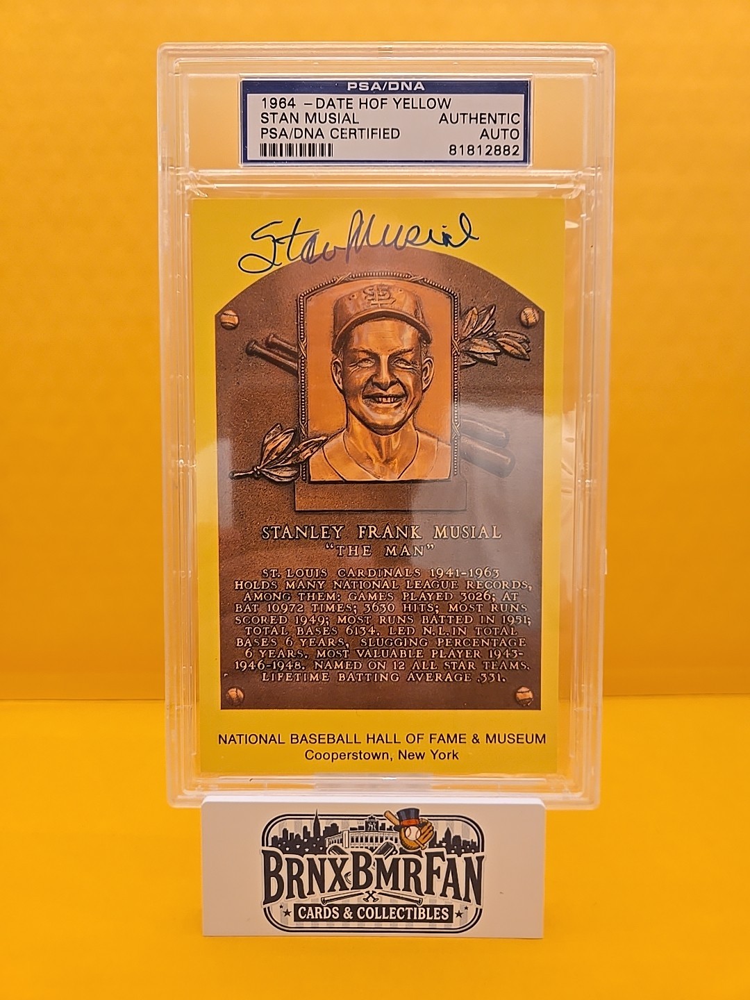 🔥 Stan Musial 🔥 Autographed HOF Plaque Postcard PSA/DNA St. Louis Cardinals